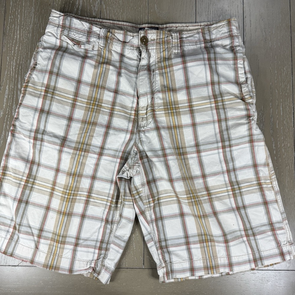 American Eagle‎ bAGGY Plaid Shorts Size 34 Distressed Grunge Summer y2k